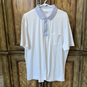 UnTuckit Polo White Blue Checked Collar XL